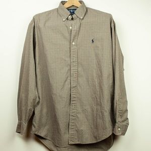 Ralph Lauren Houndstooth Plaid Button Down size L